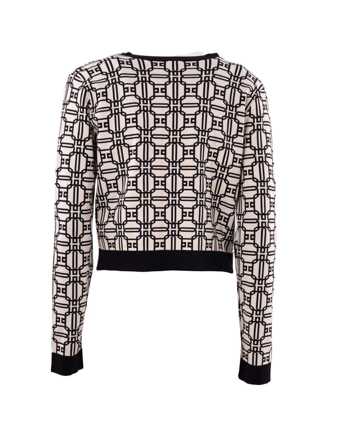 shop ELISABETTA FRANCHI  Maglia: Elisabetta Franchi cardigan cropped logo jacquard.
Stampa logo jacquard.
Maniche lunghe.
Scollo a giro.
Chiusura frontale con zip in metallo dorato con tiretto logo nel centro davanti e finiture in contrasto colore.
Vestibilità slim.
Composizione: 65% Viscosa 35% Poliammide.
Made in Italy.. MK32B47E2-E84 number 8224676